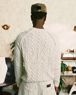 Nude Project La Nonna Cable Knit Sweater Marshmallow Discount