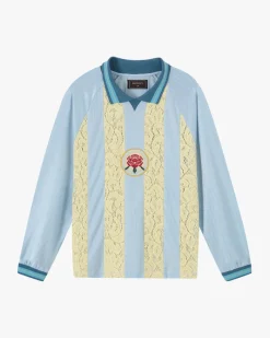 Nude Project Lace Football Polo Baby Blue Outlet