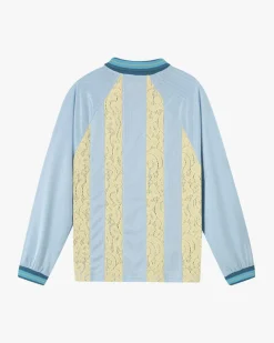 Nude Project Lace Football Polo Baby Blue Outlet