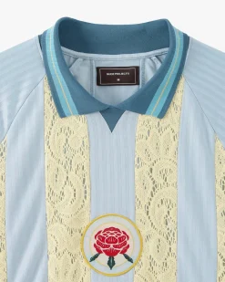 Nude Project Lace Football Polo Baby Blue Outlet