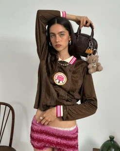 Nude Project Lace Football Polo Brown Discount