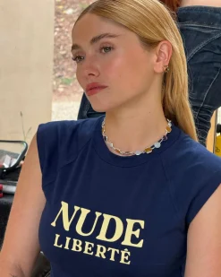 Nude Project Liberté Top Navy Hot