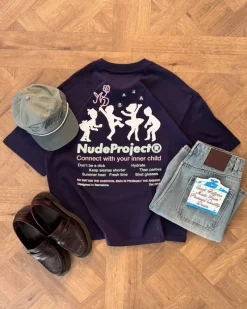 Nude Project Lil'Rebel Tee Navy New