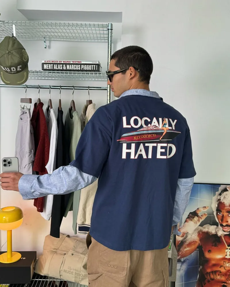 Nude Project Locally Hated Tee Navy Sale