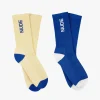 Nude Project Logo Socks Blue/Yellow 2Xpack Hot
