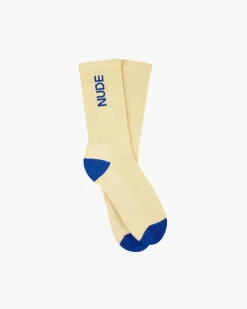 Nude Project Logo Socks Blue/Yellow 2Xpack Hot