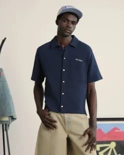 Nude Project Marbella Waffle Shirt Navy Hot