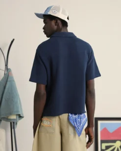 Nude Project Marbella Waffle Shirt Navy Hot