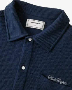 Nude Project Marbella Waffle Shirt Navy Hot