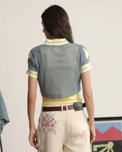 Nude Project Mesh Tee Blue Clearance