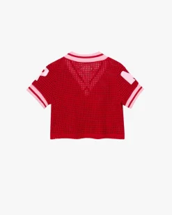 Nude Project Mesh Top Red Online