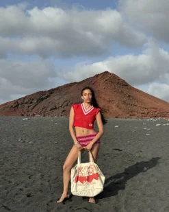 Nude Project Mesh Top Red Online