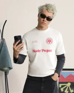 Nude Project Patty Waffle Longsleeve White Outlet