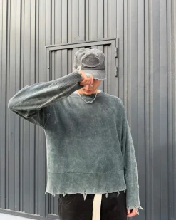 Nude Project Perfect Cropped Knit Sweater Green Outlet