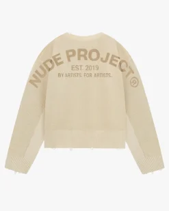 Nude Project Perfect Cropped Knit Sweater Off-White New