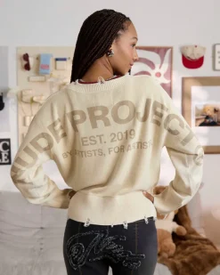 Nude Project Perfect Cropped Knit Sweater Off-White New