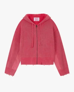 Nude Project Perfect Cropped Zip-Up Hoodie Raspberry Online