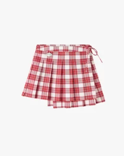 Nude Project Plaided Skirt Red Hot