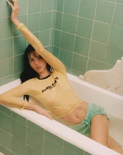 Nude Project Poetic Long-Sleeve Tee Yellow Hot