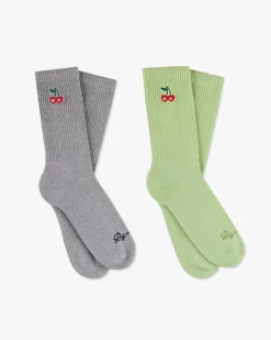 Nude Project Quote Socks Green/Grey 2Xpack Hot