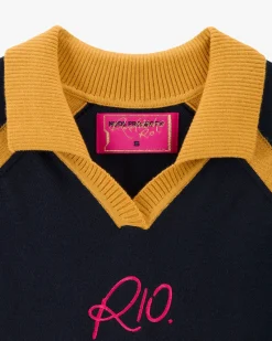 Nude Project R10 Knit Polo Navy Discount