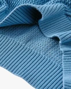 Nude Project Raglan Knit Polo Blue Hot