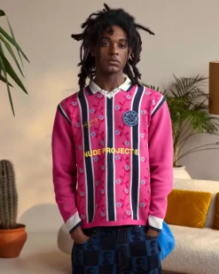 Nude Project Rosel Football Polo Knit Pink Online