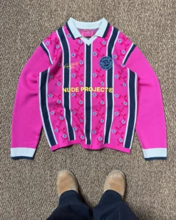 Nude Project Rosel Football Polo Knit Pink Online