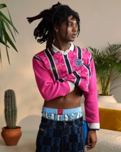 Nude Project Rosel Football Polo Knit Pink Online