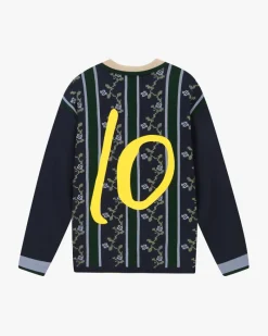 Nude Project Rosel Football Polo Knit Navy Outlet