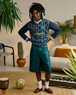 Nude Project Rosel Football Polo Knit Navy Outlet