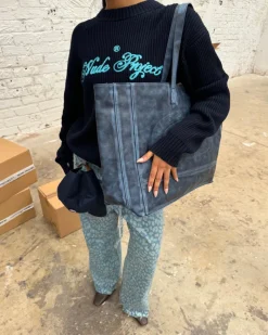 Nude Project Script Knit Sweater Navy Online