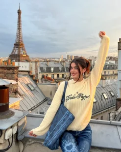 Nude Project Script Knit Sweater Offwhite New