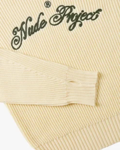 Nude Project Script Knit Sweater Offwhite New