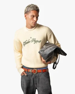 Nude Project Script Knit Sweater Offwhite New