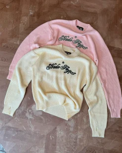 Nude Project Script Knit Sweater Offwhite New