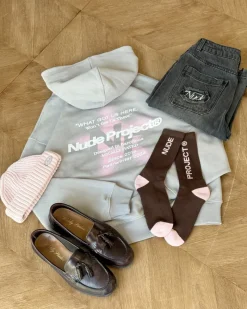 Nude Project Seoul Hoodie Light Grey New