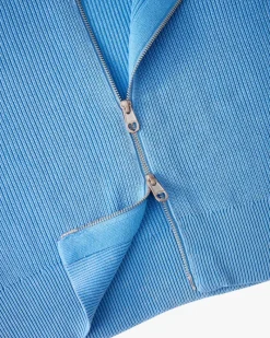 Nude Project Shady Zip-Up Knit Cardigan Blue Outlet