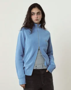 Nude Project Shady Zip-Up Knit Cardigan Blue Outlet