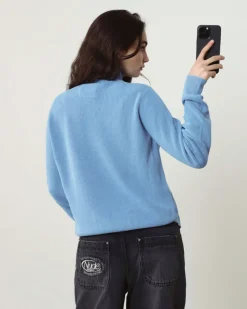 Nude Project Shady Zip-Up Knit Cardigan Blue Outlet