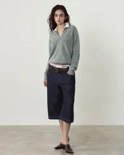 Nude Project Shady Zip-Up Knit Cardigan Green Sale