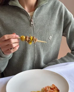 Nude Project Shady Zip-Up Knit Cardigan Green Sale