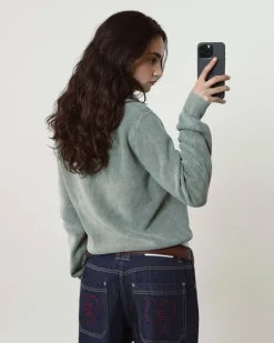 Nude Project Shady Zip-Up Knit Cardigan Green Sale