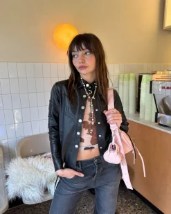 Nude Project Sophisticated Cowgirl Leather Shirt Outlet