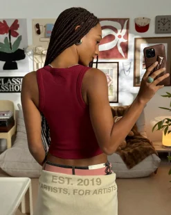 Nude Project Sophisticated Pleasure Tank Top Burgundy Online