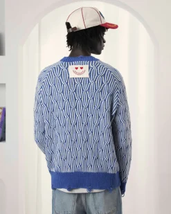 Nude Project Sour Cable Knit Sweater Blue New