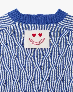 Nude Project Sour Cable Knit Sweater Blue New