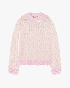 Nude Project Sour Cable Knit Sweater Pink Outlet