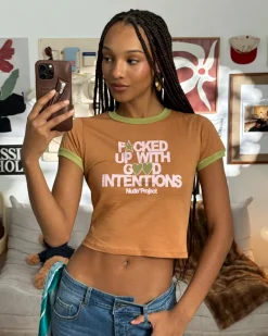 Nude Project Still Fucked Up* Top Brown Fashion