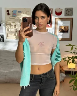 Nude Project Strass Top Pink New